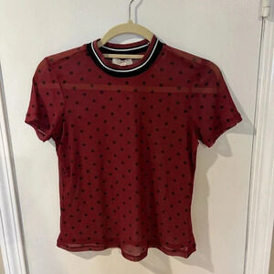 Ultra Flirt Sheer Burgundy and‎ Black Women’s Tee Shirt